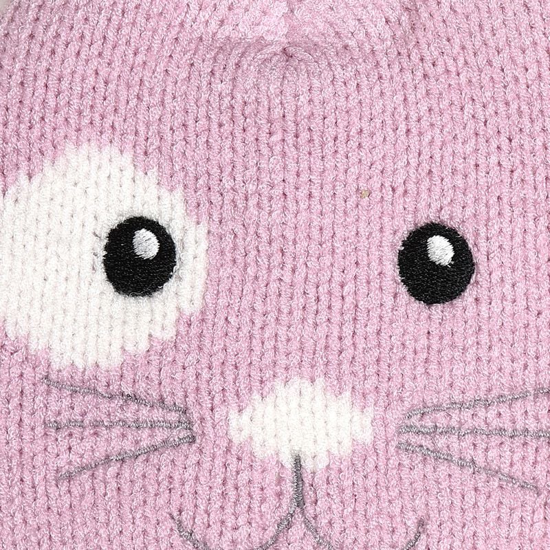 Infants Light Pink Cap with Scarf image number 4